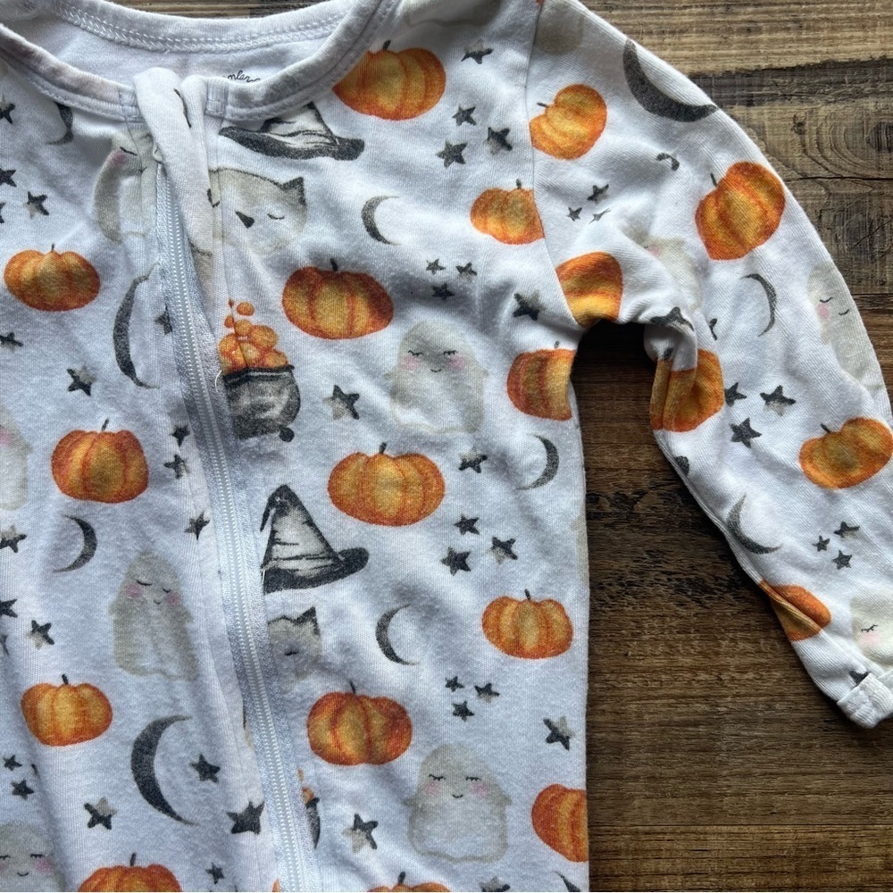 Dreamland Baby Bamboo Pumpkin Fall Halloween Print Size 9-12 Months - Picture 2 of 6